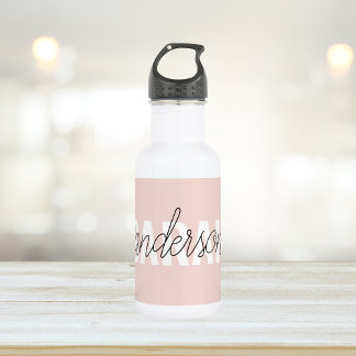 Botella De Agua Belleza rosa pastel moderna Personalizada