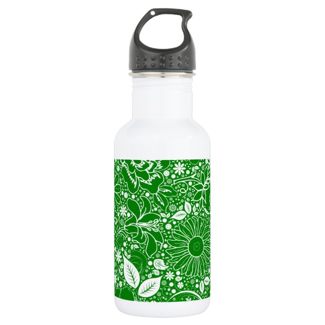 Botella De Agua Bellezas botánicas verdes (Anverso)