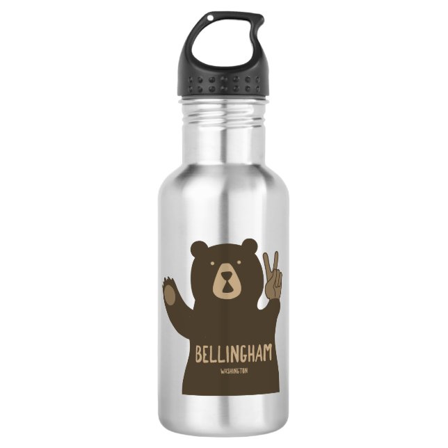 Botella De Agua Bellingham Washington Peace Bear (Anverso)