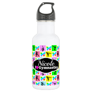 BOTELLA DE AGUA BELLO DISEÑO DE GIMNASTICAS DE MARIPOSAS