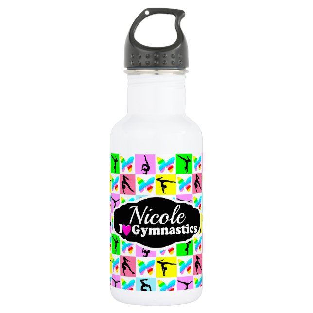 BOTELLA DE AGUA BELLO DISEÑO DE GIMNASTICAS DE MARIPOSAS (Anverso)