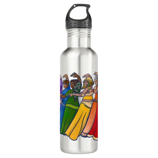 Botella De Agua Belly arcoiris bailarina Belly de danza (Anverso)