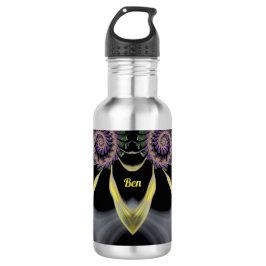 Botella De Agua BEN ~CUTE GLOSSY! ~Morado Verde Amarillo Negro 3D~