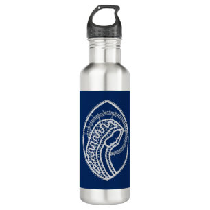 Botella De Agua Bendita Virgen María, encaje blanco, azul marino