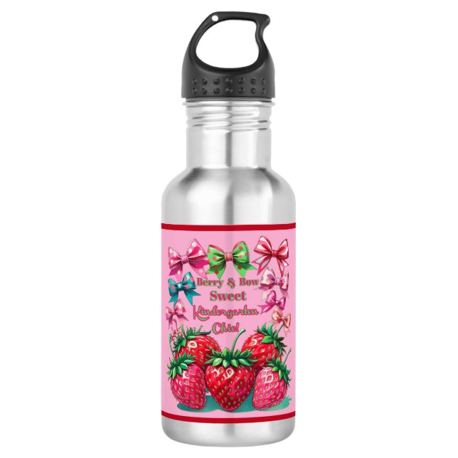 Botella De Agua Berry and Bow Sweet Kindergarten Chic (Anverso)