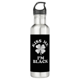 Botella De Agua Bésame soy camiseta negra