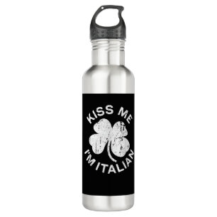 Botella De Agua Bésame soy la camiseta italiana Saint Patrick Day