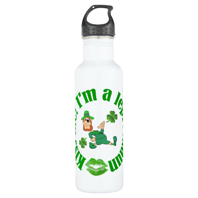 Botella De Agua Bésame, soy un leprechaun (Anverso)