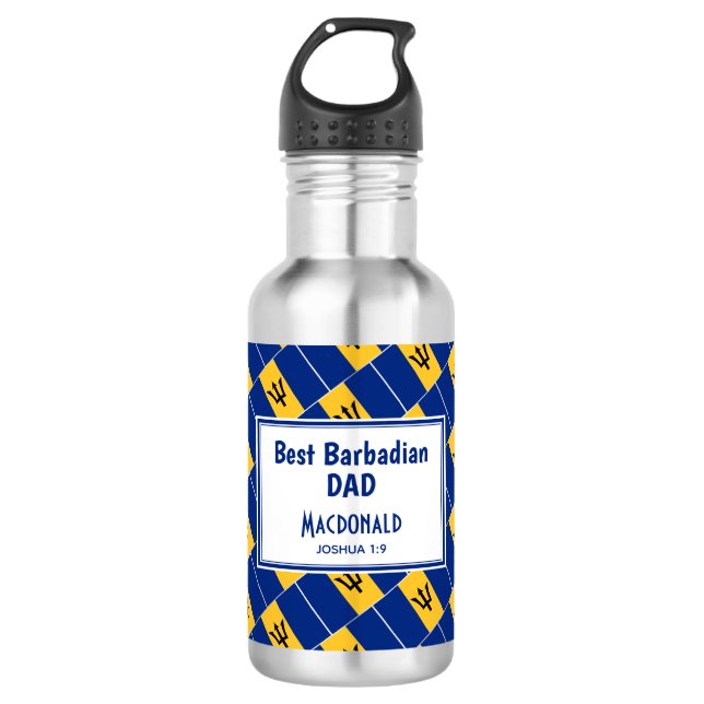 Botella De Agua BEST BARBADIAN Barbados Bandera personalizada (Anverso)