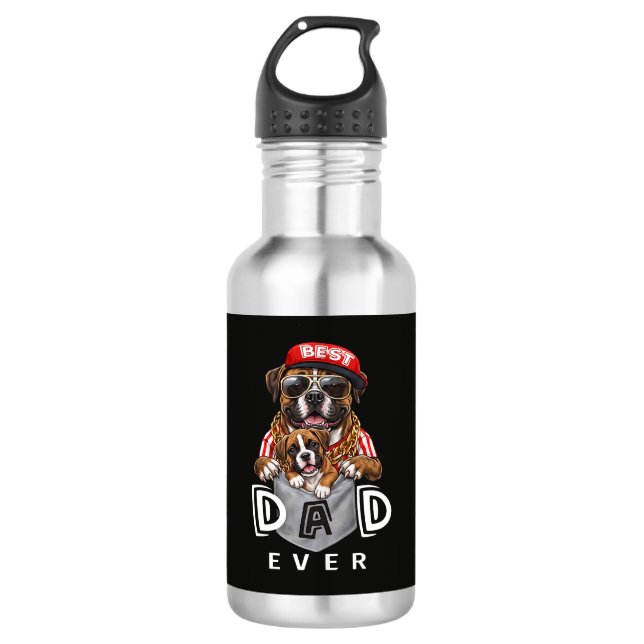 Botella De Agua Best Boxer Dad Ever (Anverso)