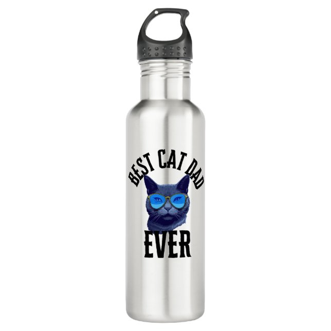 Botella De Agua Best Cat Dad Ever  (Anverso)