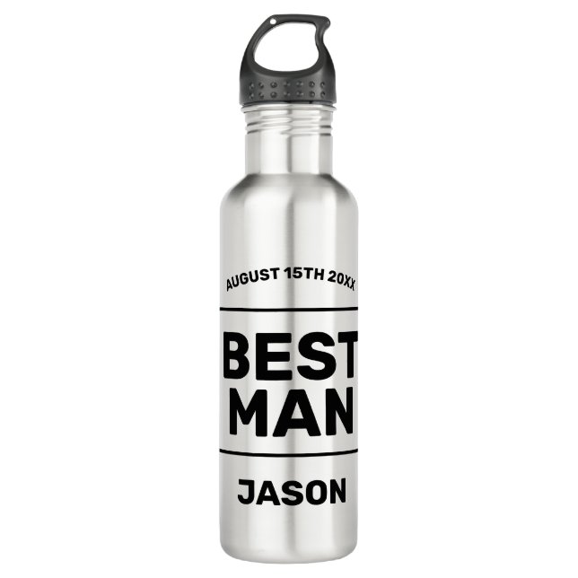 Botella De Agua Best Man personalized groomsman gift (Anverso)