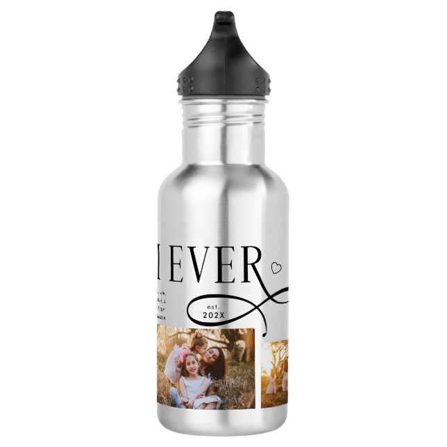 Botella De Agua Best Mom Ever 3 Photos Heart Mothers Day Gifts (Derecha)