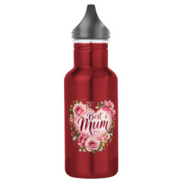 Botella De Agua Best Mum Aquarell Blumenherz Design
