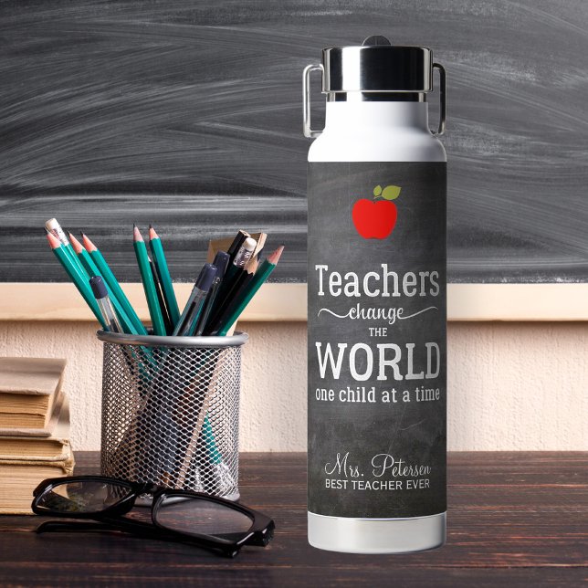 Botella De Agua Best teacher ever red apple appreciation (Subido por el creador)