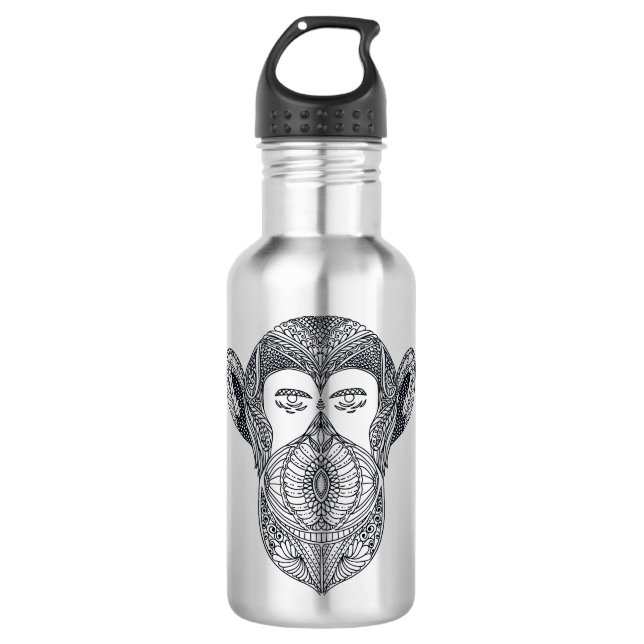 Botella De Agua Bestia salvaje del Doodle del bosque (Anverso)