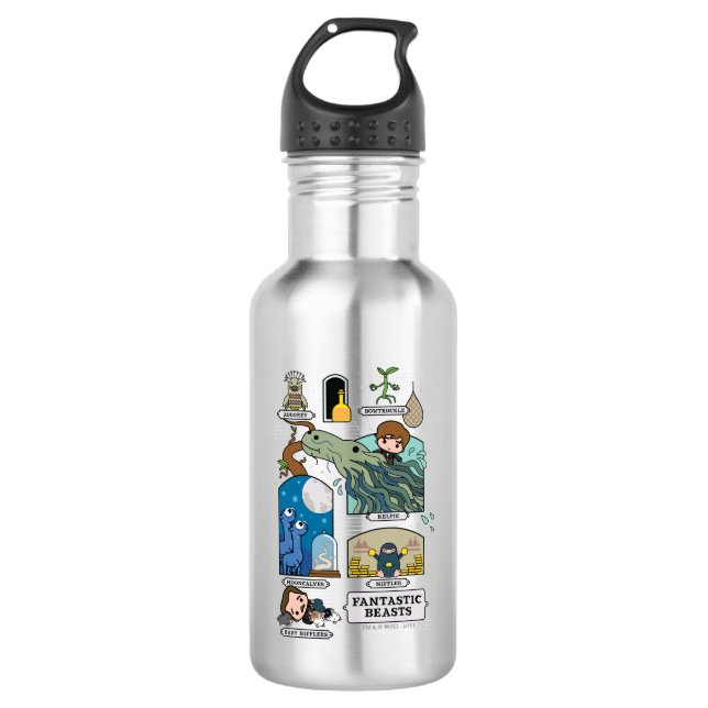 Botella De Agua Bestias personalizados En Hábitats (Anverso)