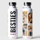 Botella De Agua Besties Best Friends Personalizados Iniciales 4 Fo<br><div class="desc">Nuestra botella de agua BFF es el regalo perfecto para tu Bestie. Con la capacidad de personalizar de la botella con el nombre de tu Amigo, se convierte en un conservador único que puede apreciar en los próximos años. El diseño moderno y el color negro depurado lo convierten en un...</div>