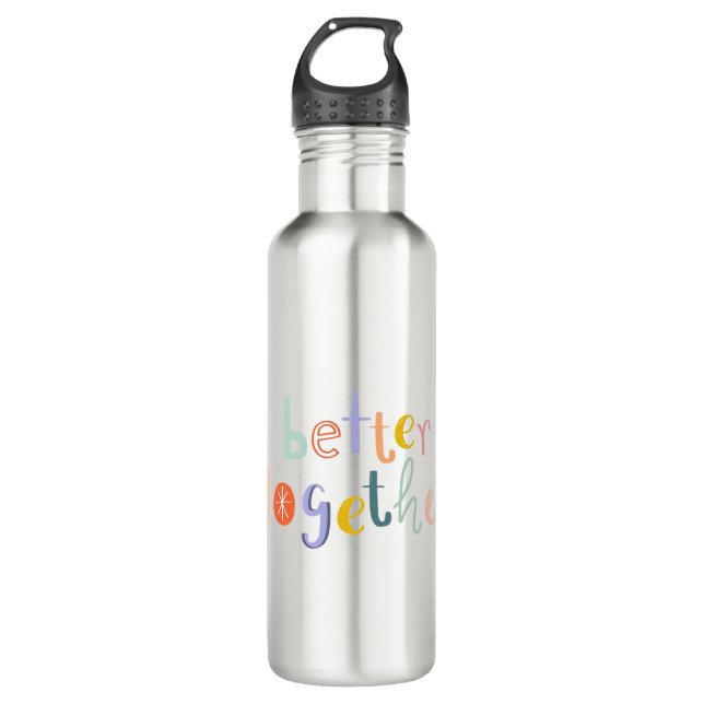 Botella De Agua Better together typography doodle text Quote (Anverso)