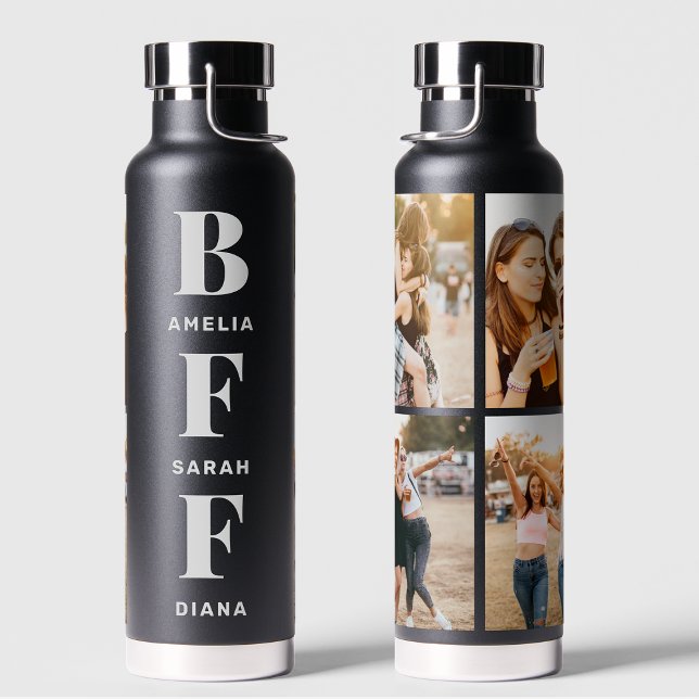 Botella De Agua BFF | Mejores Amigos 4 Nombres personalizados de C (Subido por el creador)