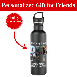 Botella De Agua BFF Photo Collage Water Bottle – Gift for Friend