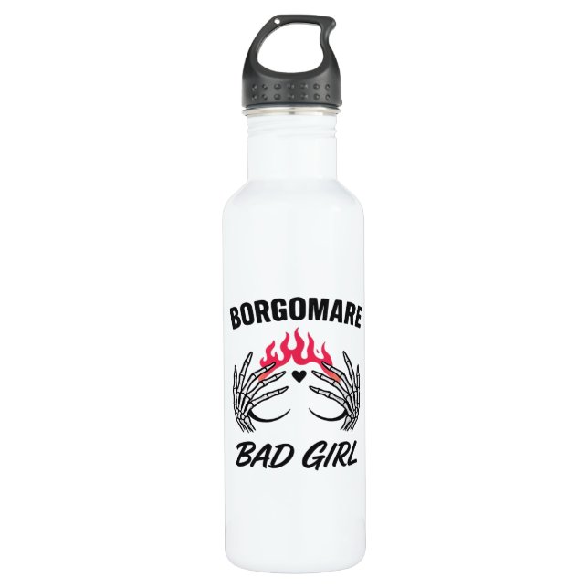 Botella De Agua Bgm Bad Chica II - Manos del corazón esqueleto (Anverso)