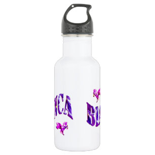 Botella De Agua Bianca, Nombre De Chicas Hecho Con Pansies,