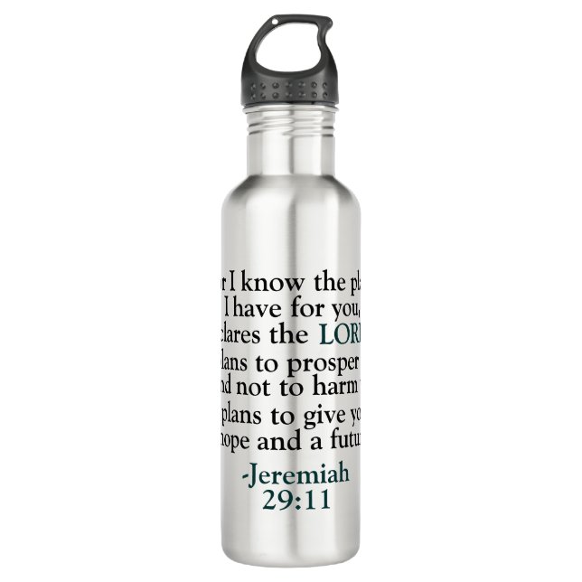 Botella De Agua Biblia Verse Jeremiah 29:11 (Anverso)