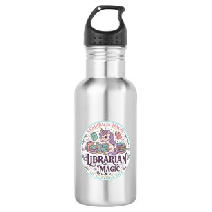 Botella De Agua Bibliotecario Unicornio de Magia Gráfico de Produc