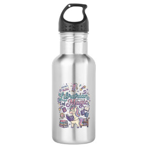 Botella De Agua Bibliotecario Unicornio de Ropa Lista para Imprimi