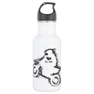 Botella De Agua BICI de la SUCIEDAD (negro del garabato)