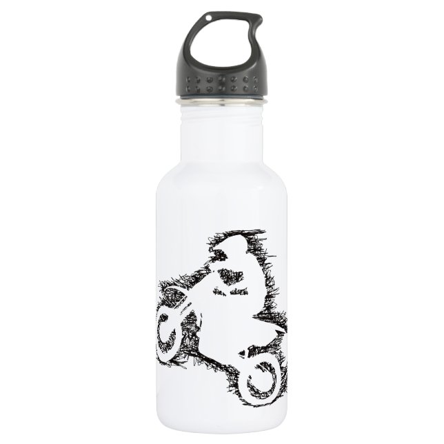 Botella De Agua BICI de la SUCIEDAD (negro del garabato) (Anverso)