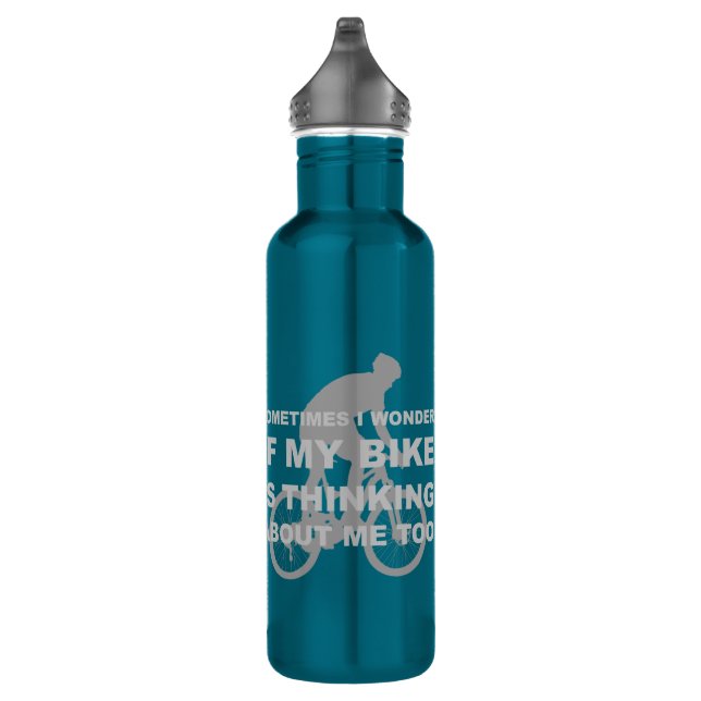 Botella De Agua Bici divertida que piensa en azul imitación de la (Derecha)