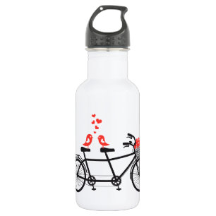Botella De Agua bicicleta tándem con pájaros adorables