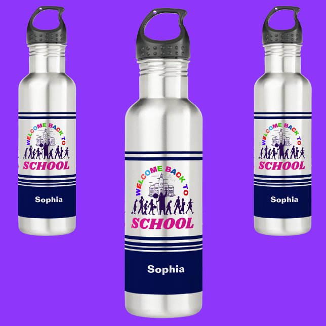 Botella De Agua Bienvenida personalizada de vuelta a la escuela (Subido por el creador)