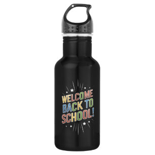 Botella De Agua Bienvenido de nuevo a la escuela maestro primer dí
