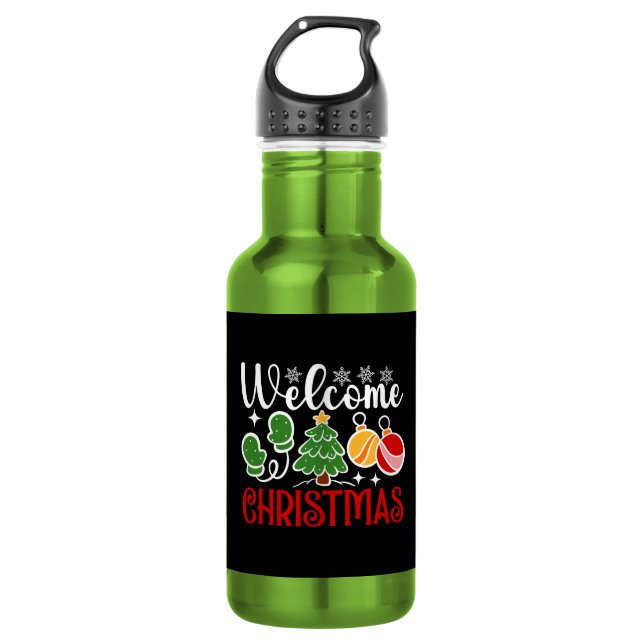 Botella De Agua Bienvenido Navidad (Anverso)