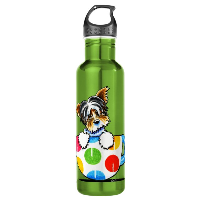 Botella De Agua Biewer Yorkie Polka Dot Cup (Anverso)