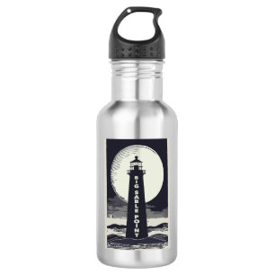 Botella De Agua Big Sable Point Michigan Lighthouse Moon