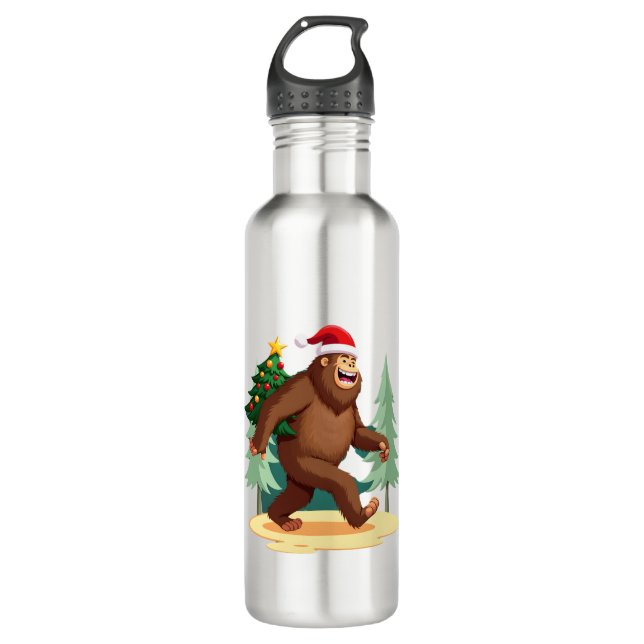 Botella De Agua Bigfoot Christmas Tree Santa Hat (5) (Anverso)