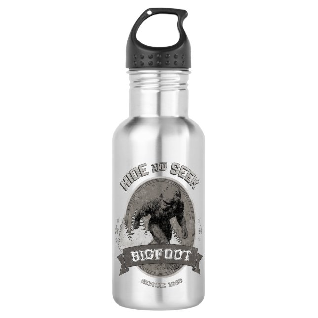 Botella De Agua Bigfoot Yeti. Sasquatch. Retro, vendimia (Anverso)
