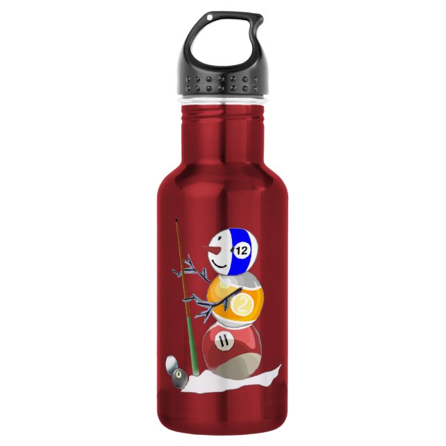 Botella De Agua Billiard Ball Snowman (Anverso)