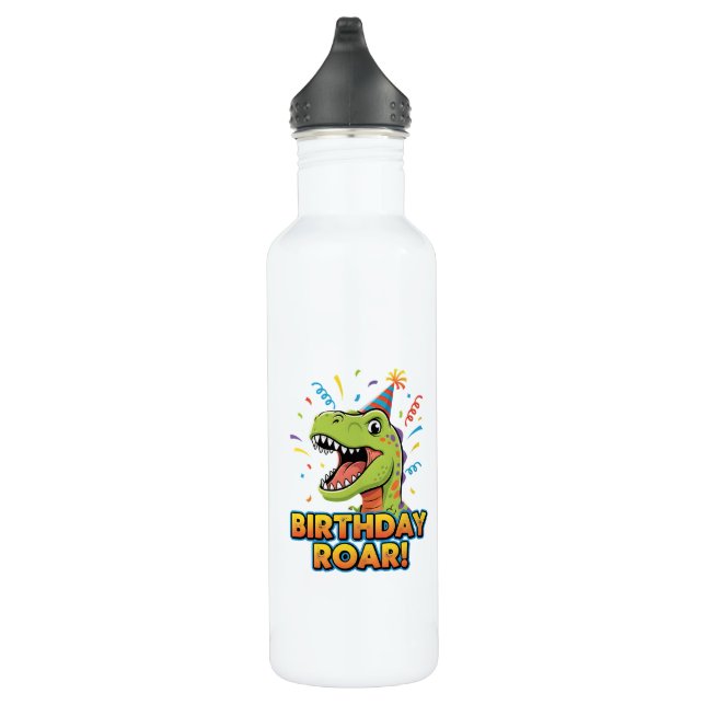 Botella De Agua Birthday Roar Cute Dinosaur Birthday Party Design (Derecha)