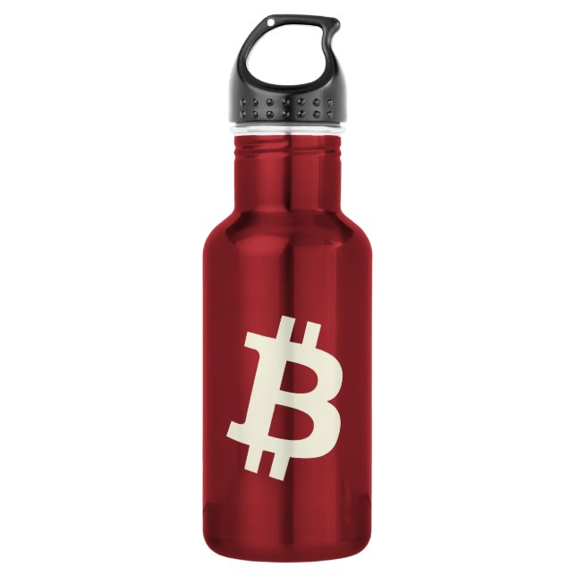 Botella De Agua Bitcoin Estándar ₿ (Rojo) (Anverso)