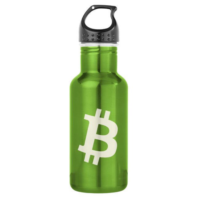 Botella De Agua Bitcoin Standard ₿ (Verde) (Anverso)