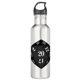 Botella De Agua Black-20-Sided-Dice