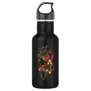 Botella De Agua Black Adam Character Diamond Burst Graphic
