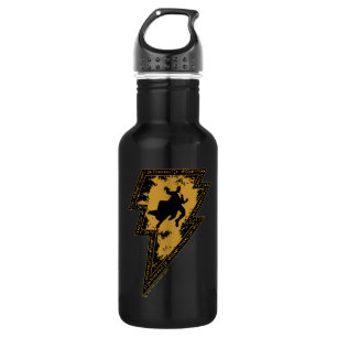 Botella De Agua Black Adam Distressed Lightning Bolt Graphic