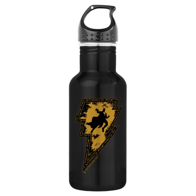 Botella De Agua Black Adam Distressed Lightning Bolt Graphic (Anverso)