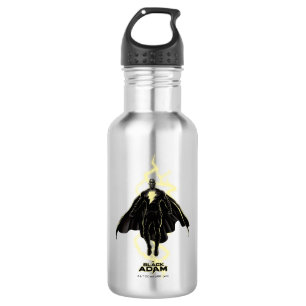 Botella De Agua Black Adam Lightning Silhouette Graphic
